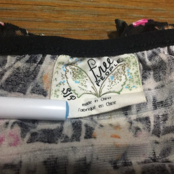 Free People S Multicolor Floral Ruffle Tunic Tank - Picture 9 of 9